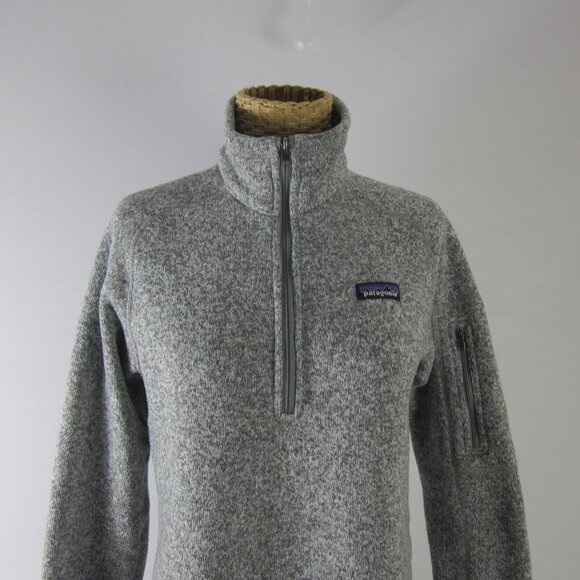 Patagonia Womens Medium Gray Heather LS Better Sweater 1/4-Zip Fleece Pullover - Picture 6 of 11